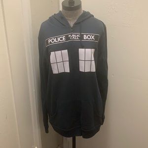 Doctor Who zip front TARDIS hoodie